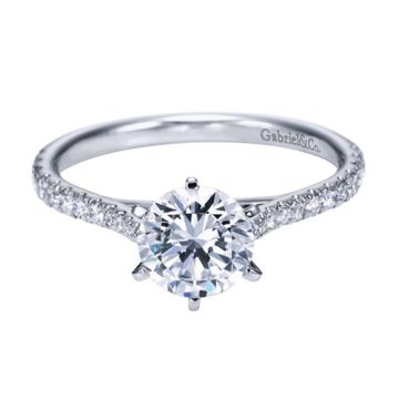 14k White Gold Gabriel & Co. 0.27ct Diamond Engagement Ring