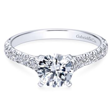 14k White Gold Gabriel & Co. 0.54ct Diamond Engagement Ring