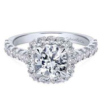 14k White Gold Gabriel & Co. 0.77ct Diamond Engagement Ring