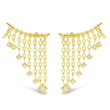 Lex Fine Jewelry *Award Winning* Holy Chic Chandelier Earclimbers 14k White Gold .27ct