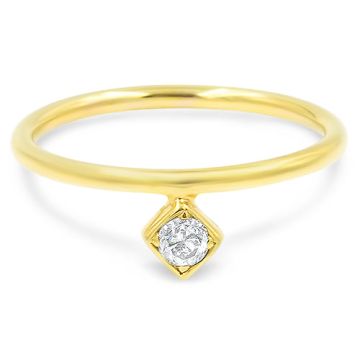 Lex Fine Jewelry Lex Single Diamond Stackable Ring 14k Yellow Gold .05ct