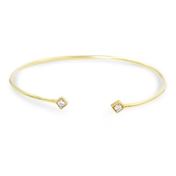 Lex Fine Jewelry Lex Open Diamond Bangle 14k Yellow Gold .06ct