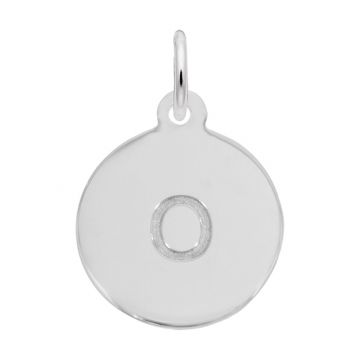 Rembrandt 14k White Gold Petite Initial Disc - Lower Case Block O