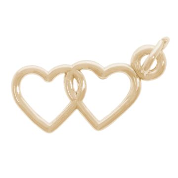 Rembrandt Gold Plated Two Hearts Entwined Charm