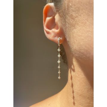 Lex Fine Jewelry Lex Diamond Huggy Diamond Drop Earrings 14k White Gold .27ct