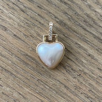 Lex Fine Jewelry Diana'S Love Small Mabe Heart Diamond Bail 14k White Gold .40ct