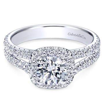 14k White Gold Gabriel & Co. 0.78ct Diamond Engagement Ring