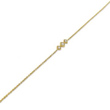 Lex Fine Jewelry 14k Gold Lex Triple Diamond Bracelet