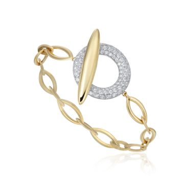 Gumuchian Anitia G 18k Two Tone Gold Toggle Diamond Bracelet
