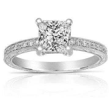 Fischer 18k White Gold 0.20ct Diamond Semi Mount Engagement Ring