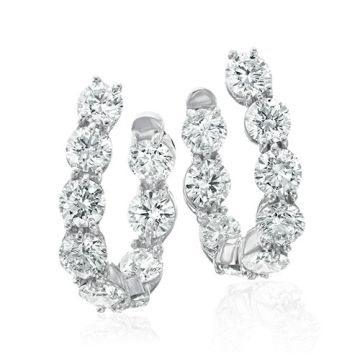 Gumuchian New Moon 18k White Gold Diamond Earrings
