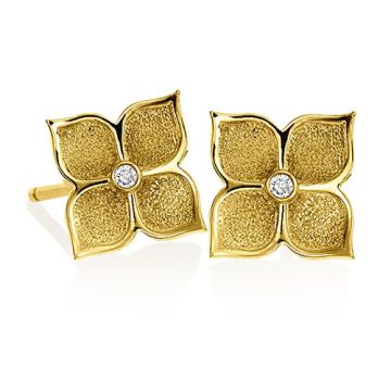Gumuchian G. Boutique 18k Yellow Gold Diamond Lotus Earrings