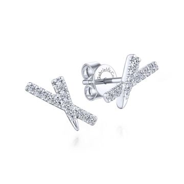 Gabriel & Co. 14K White Gold Kaslique Diamond Studs Earrings