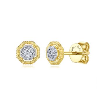 Gabriel & Co. 14K Yellow Gold Contemporary Diamond Earrings