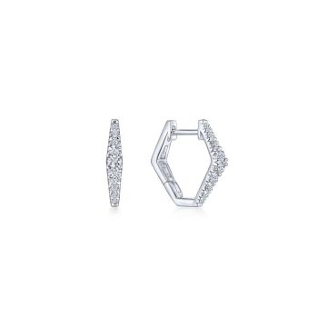 Gabriel & Co. 14K White Gold Lusso Diamond Huggie Earrings