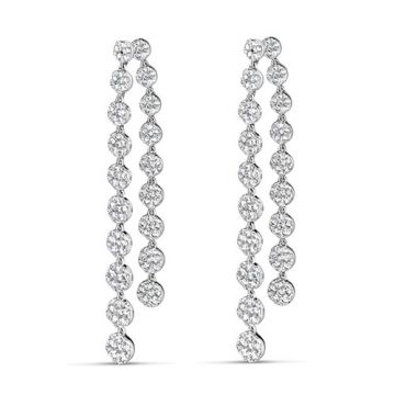 18K White Gold Diamond Fashion Earrings