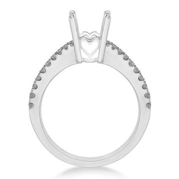 Fischer 18k White Gold Bead Set Semi-Mount Engagement Ring