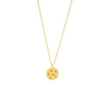 Midas 14k Yellow Gold Adjustable Diamond Star Cluster Medallion Necklace