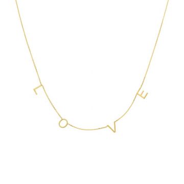 Midas 14k Yellow Gold Block Letters Love Adjustable Necklace