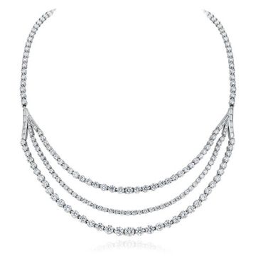 Gumuchian Cascade Riviera 18k White Gold Diamond Necklace