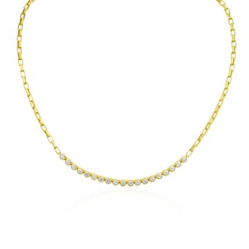 Gumuchian Moonlight 18k Yellow Gold Diamond Bezel Necklace