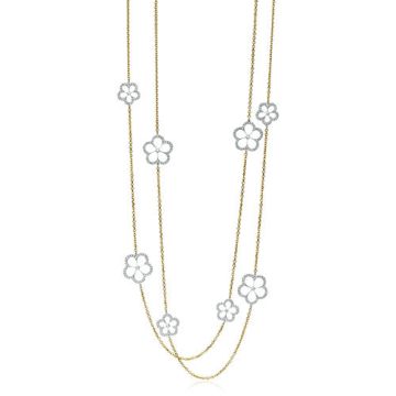 Gumuchian G. Boutique 18k Two Tone Gold Diamond Daisy Necklace