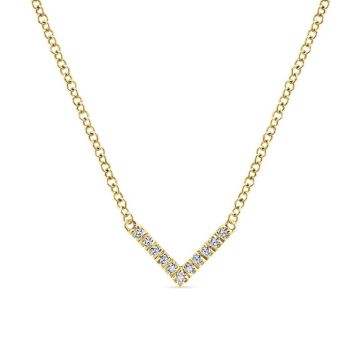 Gabriel & Co. 14k Yellow Gold Lusso Diamond Bar Necklace