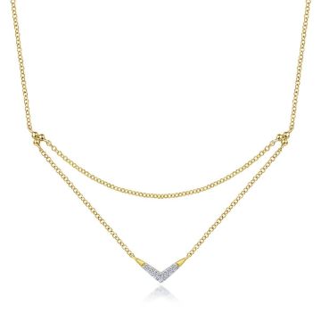 Gabriel & Co. 14K White Gold Contemporary Diamond Necklace