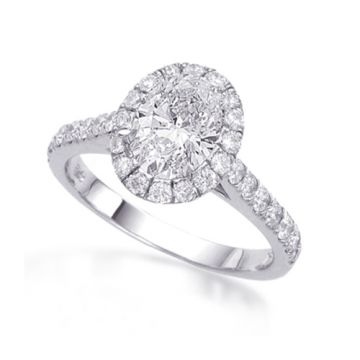 Epoque 14k White Gold Oval Halo Engagement Ring