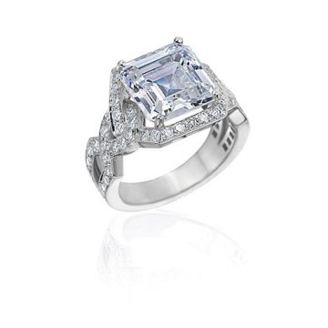 Gumuchian Bridal Platinum Diamond Criss Cross Semi-Mount Engagement Ring