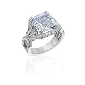 Gumuchian Bridal 18k White Gold Diamond Criss Cross Semi-Mount Engagement Ring