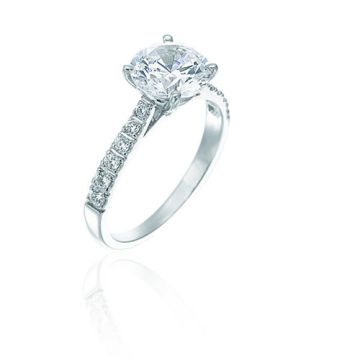 Gumuchian Bridal 18k White Gold Diamond Straight Semi-Mount Engagement Ring