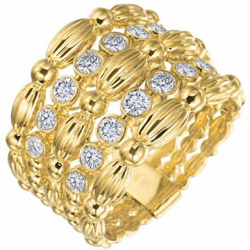 Gumuchian Nutmeg 18k Gold Small Five Row Ring