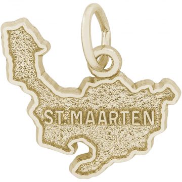 Rembrandt 14k Gold St. Maarten Map w/ Border Charm