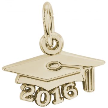 14k Gold Grad Cap 2016 Charm