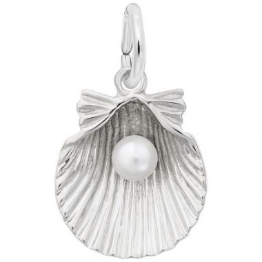 Rembrandt Sterling Silver Shell with Pearl Charm
