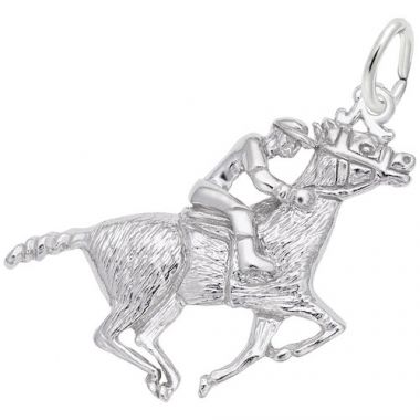 Rembrandt Sterling Silver Horse & Jockey Charm