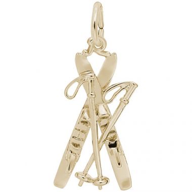 Rembrandt 14k Yellow Gold Skis Charm
