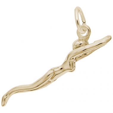 Rembrandt 14k Yellow Gold Female Swimmer Charm