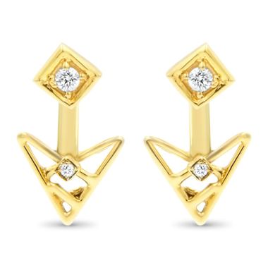 Lex Fine Jewelry Lex "X" Diamond Ear Jacket 14k Yellow Gold .03ct