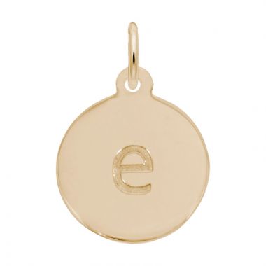 Rembrandt 10K Yellow Gold Petite Initial Disc - Lower Case Block E
