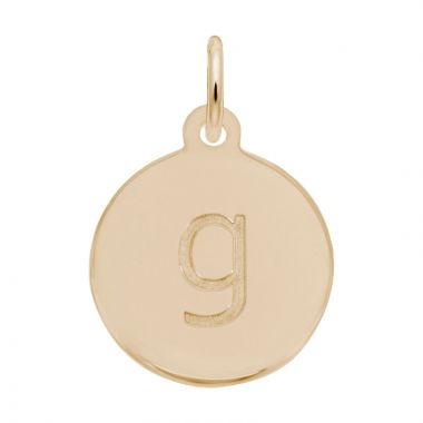 Rembrandt 10K Yellow Gold Petite Initial Disc - Lower Case Block G