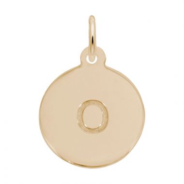 Rembrandt 10K Yellow Gold Petite Initial Disc - Lower Case Block O