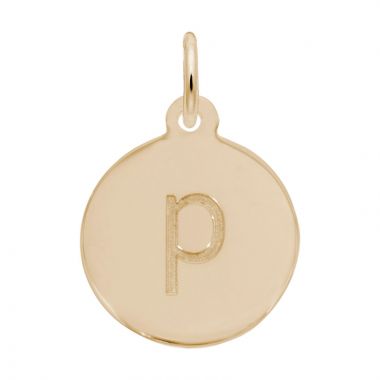 Rembrandt Yellow Petite Initial Disc - Lower Case Block P