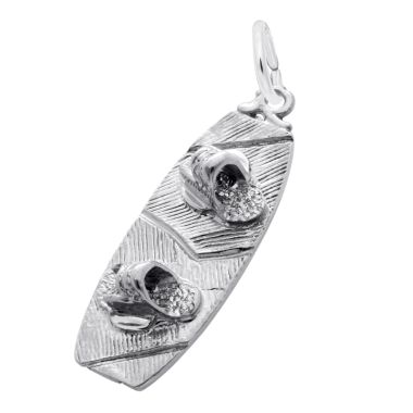Rembrandt Sterling Silver White Wakeboard Charm