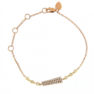 Meira T 14k Two Tone Gold Off - Centered Diamond Rectangle Bracelet