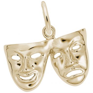 Rembrandt 14k Yellow Gold Comedy & Tragedy Masks Charm