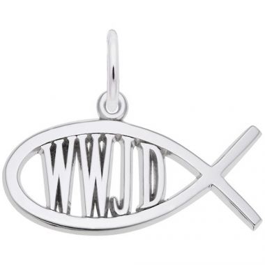 Rembrandt Sterling Silver WWJD Fish Charm