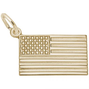 Rembrandt 14k Yellow Gold American Flag Charm