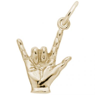 Rembrandt 14k Yellow Gold "I Love You" Sign Language Charm